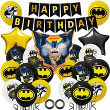 Warner Bros 主题生日派对用品套装 - 包括气球、横幅和装饰品，适合超级英雄主题派对 - 卡通 - 查看 4