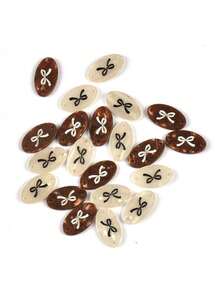 10pcs 1.8x1cm Multicolor Mixed Oval Bow 2-Hole Resin Buttons, Handmade Creative DIY Decorative Buttons, Clothing, Bags, Hair Accessories Supplies - Multicolor Mixing - View 4