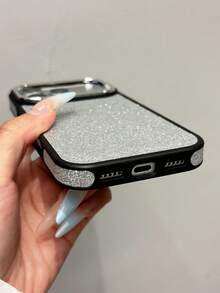 1pc Fashionable Luxury High-End Starry Sky Phone Case Suitable For IPhone 17 Pro Max, Apple 17, 17 Pro, New 16 Pro Max, Creative Personalized 16/15 Pro, Niche 14 Full Coverage Anti-Drop 13 Smartphone Protective Case - Silver - View 4