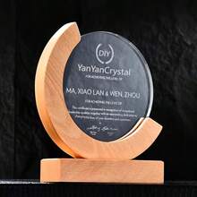 1pc Customized Round Crystal Trophy, Team Anniversary Medal Home Decor Engraved Colorful Image & Text, Home Kitchen Holiday Decoration - Laser Engraving (no Color 0) - View 4