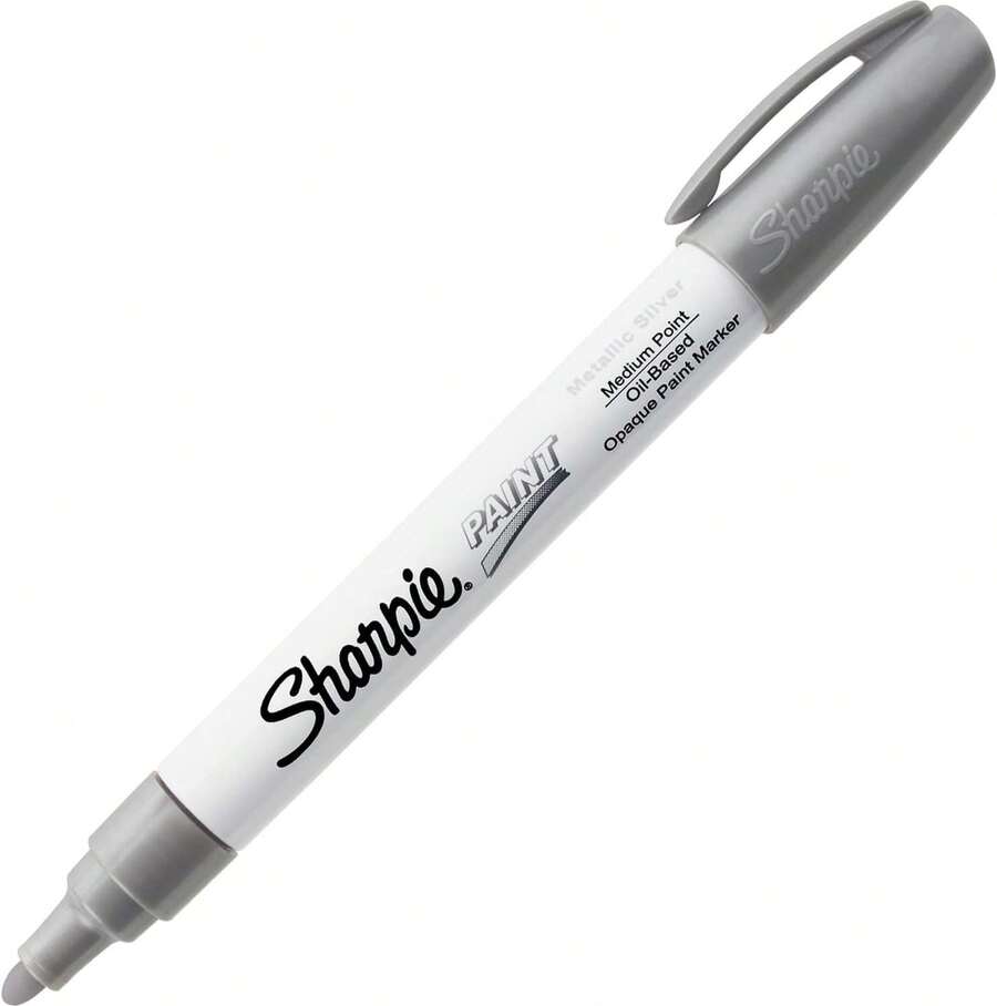 Sharpie? Permanent Paint Marker, Medium Point, Silver - 顏色A - 查看 1