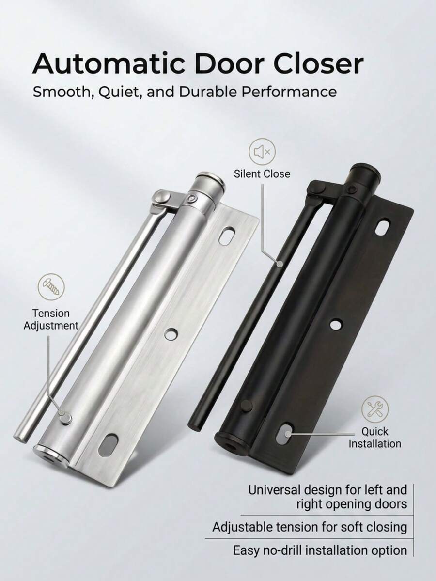 Lightweight And Easy-To-Use Screw-In Door Stopper, Automatic Closing Device For Home, Door Stopper, Door Lock, Door Hinge, Door Handle, Door Magnet, Magnetic Door Stopper, Door Magnet, Cupboard Handle, Magnet, Door Screen Door Closer, Door Stop, School Locker Accessories, Hotel Room Buffer Automatic Closing Device - Suitable For Residential/Commercial Doors