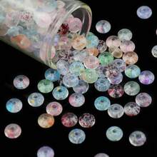 50pcs 3*6mm Multi-Color Shiny Lock Beads, Glass Seed Beads For DIY Jewelry Making, Handmade Beading Craft Supplies - DIY Fine Glitter  Buckle Beads - View 2