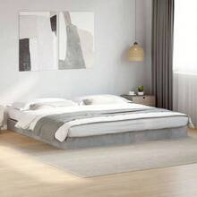 vidaXL Bed Frame, Double Bed For Bedroom, Bed Frame With Slatted Base, Modern Design Bedroom Bed, Concrete Grey 180x200cm, Engineered Wood - Concrete Dust - View 11