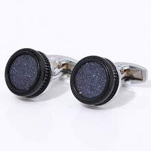 Men's Versatile, Exquisite And Sophisticated Round Cufflinks With A Touch Of Sophistication. Suitable For Workplace Commutes, Weddings, Banquets, Date Occasions And Formal Dresses. Father's Day Gift. - 1 - View 2
