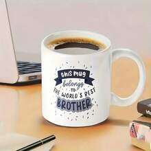 [Envío en 24 horas dentro de México]Taza con doble impresión, la mejor taza para hermano del mundo, regalo para hermano, regalo para él, regalo de aniversario, taza para mejor amigo, regalo de cumpleaños, regalo, taza azul para hermano/hermana de 11 oz. - 1 - Ver 5