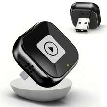 Adaptador inalámbrico 2 en 1 para CarPlay y Android Auto - Convertidor de CarPlay enchufar y usar, conexión automática rápida, sin retraso, diseño compacto compatible con iPhone y Android, con puerto USB/USB-C (Negro), Adaptador inalámbrico para CarPlay, Actualización de audio del automóvil, Accesorios modernos para automóviles, Electrónica de alta calidad, Sin batería - A - Ver 2