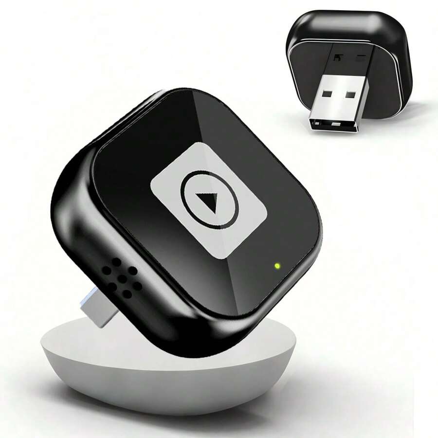 Adaptador inalámbrico 2 en 1 para CarPlay y Android Auto - Convertidor de CarPlay enchufar y usar, conexión automática rápida, sin retraso, diseño compacto compatible con iPhone y Android, con puerto USB/USB-C (Negro), Adaptador inalámbrico para CarPlay, Actualización de audio del automóvil, Accesorios modernos para automóviles, Electrónica de alta calidad, Sin batería