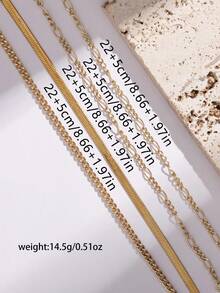 Bộ 4 chiếc vòng chân nữ, kiểu dáng Bohemian mùa hè, phong cách nghỉ dưỡng biển, nhiều lớp, phụ kiện vòng chân, quà tặng. - Vàng - Xem 6