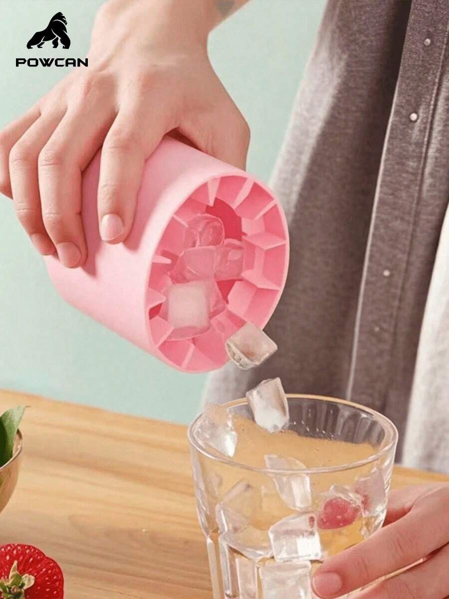 Powcan 3D Easy Release Silicone Ice Cube Tray With Lid, Multi-Layer Design For Cocktails, Fruits And Beverages, Reusable For Home, Bar, Club And Outdoor Use In Summer - Kitchen Companion