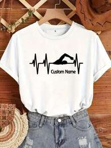 Under The Radar Custom Swim Shirt, Personalized Swimmer Shirt, Swim Team Shirt, Gift For Swimming Enthusiasts, Gift For Synchronized Swimming, Pure Cotton Short Sleeve. Unisex Loose Fit Cotton Short Sleeve Crew Neck T-Shirt, Vintage Urban Style - 白色 - 查看 1