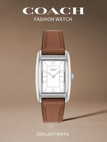 Coach REESE Geometric Square Watches For Women Water-Resistant Watches Quartz Movement With Adjustable Strap And Gift-Ready Packaging - Brown - View 1