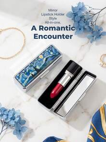 1 PC Silver-Plated Rectangular Lipstick Organiser With Make-Up Mirror – Mini Make-Up Mirror, Multi-Functional Storage Box (Classic Patterned Lipstick Organiser With Mirror; Doubles As A Jewellery Box And Jewellery Organiser - Multicolor - View 15
