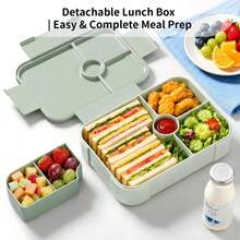 Multi-Compartment Bento Box, Leak-Proof Portable Food Container, Large Capacity Reusable Lunch Box Suitable For Travel, Picnic, Office - 1 Item - View 19