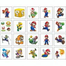 20Pcs Super M-Ario Transfer Stickers With M-Ario L-Uigi Y-Oshi Bowser Castle Block Pattern For Game Lovers Party Supplies Random Style - Multicolor - View 7