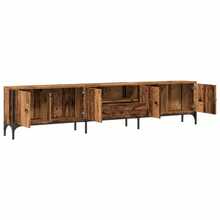 Mueble para TV vidaXL con cajón, acabado en madera envejecida, 200x25x44 cm, madera de ingeniería. - Marrón - Ver 4