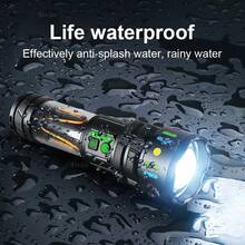 1pc Adjustable Focus Powerful Flashlight, Main White Light With Auxiliary Warm, Blue And Red Light, 5 Modes, Side Light With Multiple Modes, Type-C Charging And Discharging, Suitable For Hunting, Cycling, Camping, Hiking, Fishing, Outdoor Emergency - Flashlight - View 10