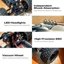 All Terrain 45KM/H High Speed Off Road RC Car, 1:8 Scale Outdoor Racing Drifting Climbing Monster Truck, Not A Toy, Designed For Professional Players, Collectors And Competitive Racing, 2.4Ghz Remote Control, Support Multiple Vehicles Playing - Black - View 7