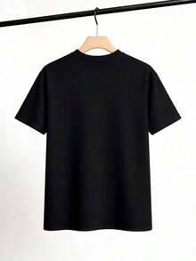 Mujer Camiseta de manga corta con estampado térmico de letras CHEF con estampado de animales y alimentos, diseño de letras con leopardo y cebra, estilo divertido - Negro - Ver 2