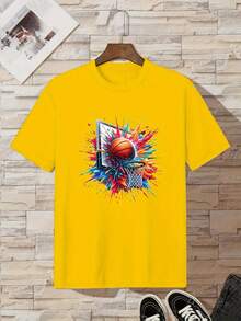 Shooting Cotton T-Shirt For Children - Yellow - View 1