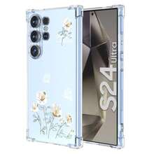 Case For, Transparent Case With Aesthetic Butterfly And Flower Designs, Anti-Yellow Soft Silicone Slim Anti-Shock Anti-Scratch TPU Bumper Case - 三星 Galaxy S24 Ultra - 查看 9