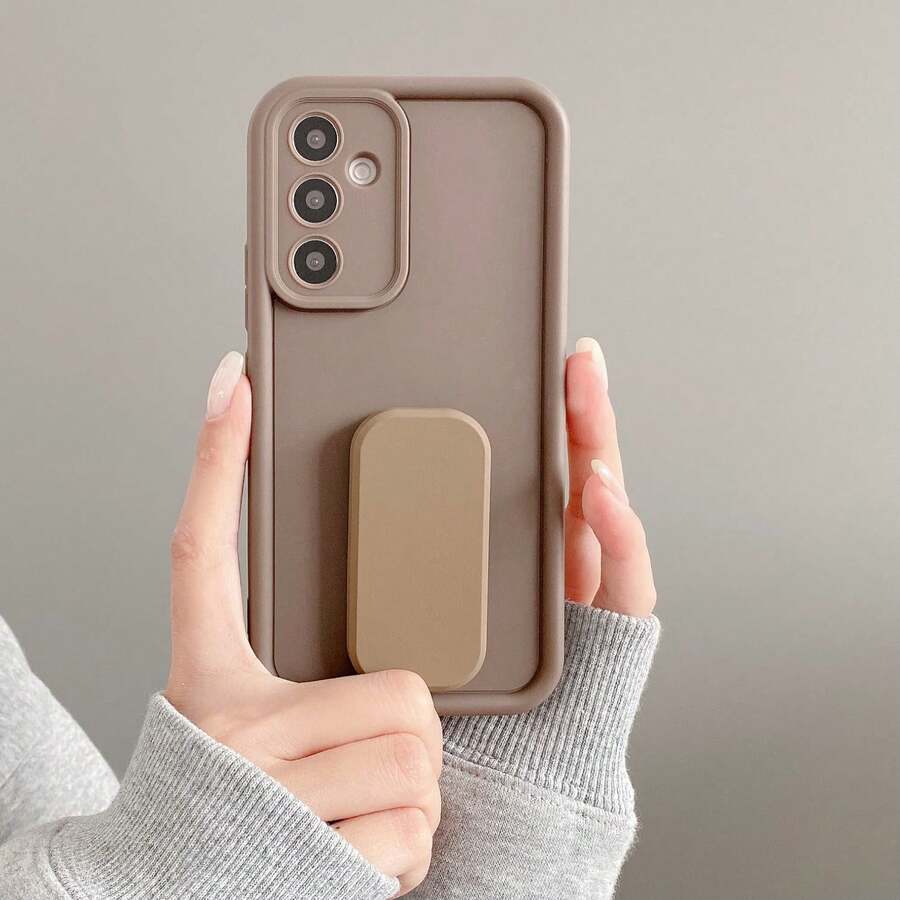 (Follow The Store, Collect The Product To Get A Free Lanyard) Phone Case With Stand + Wrist Strap, Compatible With Apple 17 Pro Max, 16 Pro Max, 15 Pro Max, 14 Pro Max, 13 Pro Max, 12 Pro Max, 11 Pro Max, XS Max, 7, 8 Plus, Galaxy S26, 25, 24, 32, 1u, Honor - Brown - View 1