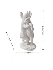 Large Easter Resin Rabbit Sculpture Decoration Rabbit, Rabbit Welcome Sign, Rabbit And Stone-Based Couple Rabbit Figurines, Suitable For Home Garden Decoration, Very Suitable For Courtyards, Yards, Spring Festival, Easter Party, Tabletop Center Decoration - A - View 10