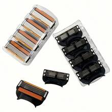 Fusion 5 Men's Manual Razor Set, 6-Blade, 2 Colors Available, Reusable Blades, Smooth Shaving Experience, Easy To Clean, Metal Razor Replacement Parts Suitable For Beard, Mustache, Armpit Hair And Leg Hair Trimming - Multicolor - View 8