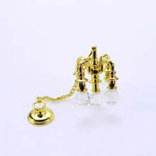 1:12 Miniature Metal Crystal Chandelier, Vintage European Style Wall Lamp Design, Suitable For Dollhouse, Diorama, Moss Landscape Interior Decor, Exquisite Atmosphere, Handmade DIY Accessory, Also Can Be Used As Niche Creative Small Gift - Multicolor - View 10