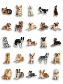 50 piezas de pegatinas lindas de razas de perros, calcomanías transparentes realistas y adorables de cachorros y mascotas esponjosas, ideales para diarios, scrapbooking, decoración de portátiles, botellas de agua, arte de papelería, manualidades DIY, regalos estéticos y recuerdos, útiles escolares - 7*6*1 - Ver 9