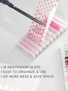 1 pieza Caja de almacenamiento de pegatinas de transferencia de lámina de uñas de color degradado, tiras de pegatinas de arte de uñas con decoraciones de patrones florales, accesorios de decoración de arte de manicura DIY - Multicolor - Ver 5