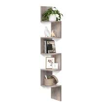 Estante flotante de 5 niveles para esquina, Estante de esquina de varios niveles, Soporte decorativo de esquina para pared para el hogar, Estante triangular para pared, Organizador de almacenamiento para pared, Estante colgante para esquina, Estante para pared para plantas, Estante de esquina de madera, Estanterías de ensamblaje fácil en niveles para dormitorio, baño, cocina, oficina, sala de estar, Decoración de estantería para libros, 20 cm de altura suficiente para libros - Blanco - Ver 9