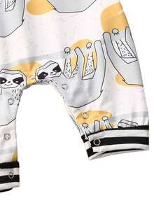 Mono de verano para niños pequeños, mono sin mangas con cuello redondo y estampado multicolor de dibujos animados para niñas, 0-3 años - Gris - Ver 6