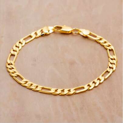 Pulsera hermosa de joyería de moda de 6 mm chapada en oro de 18 quilates, un buen regalo de boda para hombres y mujeres
