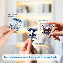 12PCS Hockey Stickers, Waterproof Vinyl Hockey Stickers Bottles, Helmets, Laptop, Scrapbooking - Hockey - View 3