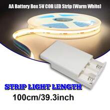 LQHZMYY 1pc Battery Powered COB Light Strip, 3AA Battery Operated (Batteries Not Included), DC5V Flexible Light Strip With Built-In Switch, Adhesive Backing, Cuttable Design, Suitable For Cabinet, Wall, Corridor, Kitchen, Indoor Home DIY Lighting - white light - View 19