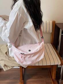 Túi đeo ngực nữ in họa tiết thời trang, túi đeo hông họa tiết da báo mới, túi đeo chéo công sở dung tích lớn. - Hồng - Xem 5