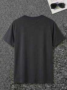 Men's Urban Style T-Shirt, Mountain Print, Colorful Abstract Art, Machine Washable, Casual For Daily Wear, Fitness And Outdoors | Sports And Casual T-Shirts - 深灰色 - 查看 2