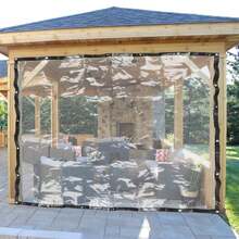 HOHOBLA Clear Tarps Transparent Waterproof Tarpaulin, Transparent Polytarp Heavy Duty Waterproof PVC Tarpaulin Enclosure For Patio, Porch, Greenhouse & Outdoor Against Cold Weather & Elements [LOYALHEARTDY-BTG] - Black - 8x10ft (2.5x3m)*OT-zJGJ-4480 - View 9