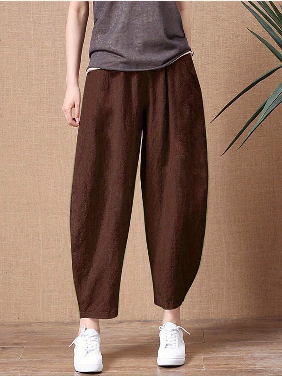 Women Pants - Coffee Brown - View 1