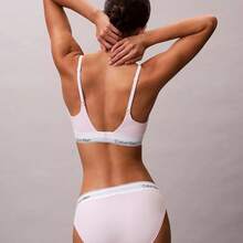 Calvin Klein Icon Cotton Modal Plunge Bra QF8502 Underwear  Women  Bras + Bralettes Underwear Sleepwear - 粉紅搖籃 - 查看 5