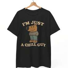 Camiseta con meme de "Chill Guy": Camiseta unisex de humor retro - Negro - Ver 1