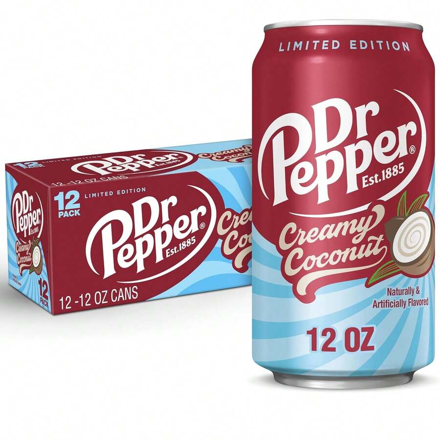 Dr Pepper Creamy Coconut Soda, 12 Fl Oz Cans, 12 Pack - Default - View 1