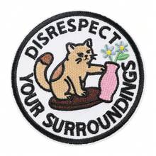 1pc Humorous Embroidered Iron-On Patch: Disrespectful Cat - A - View 2