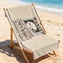 印有妮可·罗宾通缉令图案的连体沙滩巾，超柔软材质，是泳池、夏季海滩和旅行的理想之选。 - A - 查看 6
