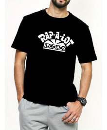 Camiseta Estampada Rapalot Records Para Hombre, Casual, Cuel - Negro - Ver 9