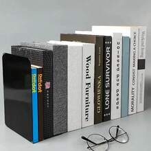 1pc Black Acrylic Bookends With Non-Slip Stickers, Heavy Duty Book End, Acrylic Bookend For School Supplies Library Books Office Book Holder Desktop Organizer Decoration Gift, Back To School Supplies - Book Stand - View 9
