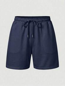 Setelan Tank Top dan Celana Pendek Kasual Leher Bulat untuk Pria di Musim Panas - Navy Blue - View 5