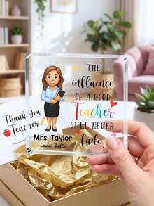 1/3/5Pcs Custom Photo Acrylic Plaque, Personalized Name Text Standee, Teacher's Day & Graduation Gift, Desktop Decor For Home And Classroom - Multicolor - View 10