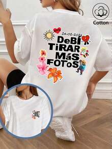 New Arrivals Spring/Summer 2026 Women's: Spring/Summer T-Shirts, Girls' T-Shirts, White Blouses, Women's Spring/Summer Clothing, Printed T-Shirts, Printed Blouses, Cotton Blouses, High-Quality T-Shirts, Blue T-Shirts, Retro Style, Preppy Style, Cute Style, Urban Style, Generation Z, Millennial Style, Y2K, Punk Style, Washed Style, Minimalist Style, Simple Style, Casual Style, Everyday Style, Vacation Style, Fun Prints - 白色 - 查看 5